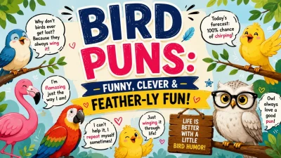Bird puns with funny and clever cartoon birds