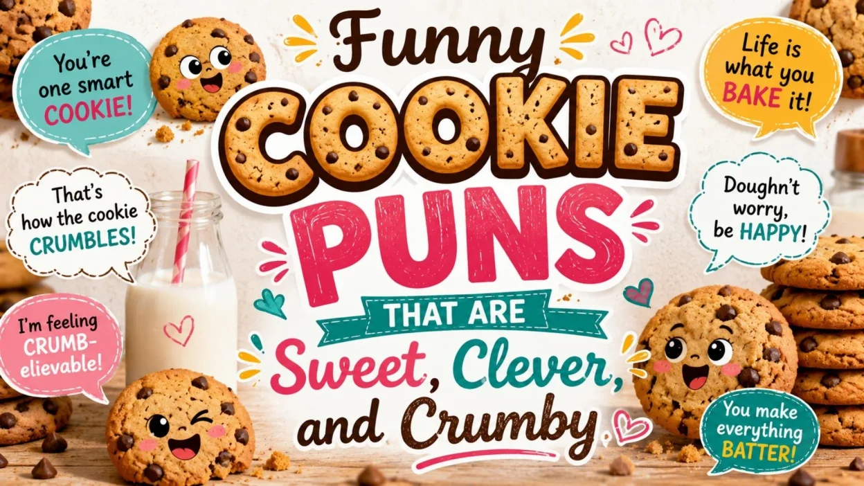 Funny cookie puns featuring sweet, clever, and crumby cookie jokes