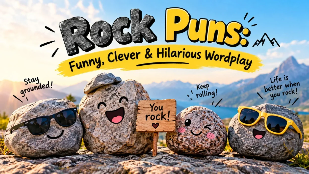 Rock puns with funny, clever, and hilarious wordplay 🪨😂