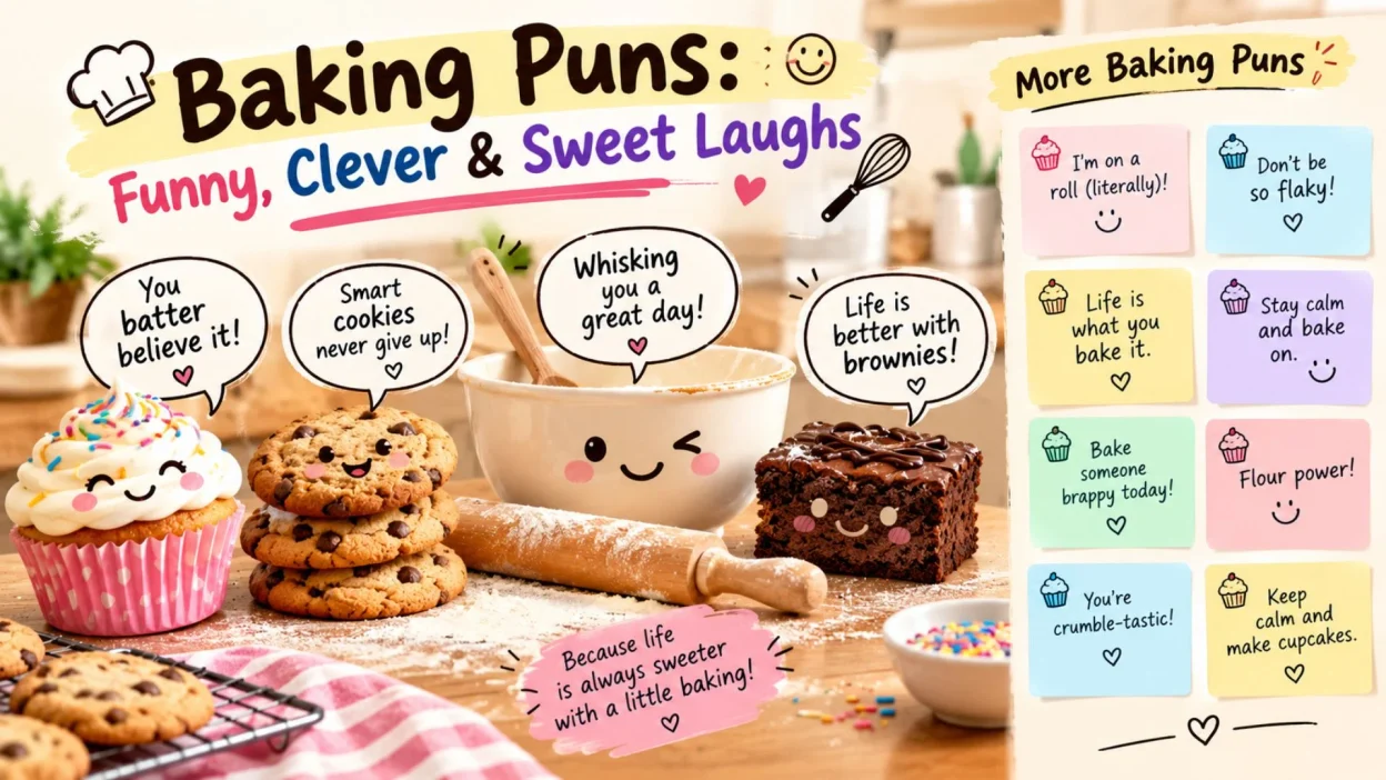Funny baking puns and sweet jokes for friends and baking lovers