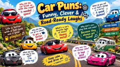 Funny car puns and jokes for getting a new car 🚗😂