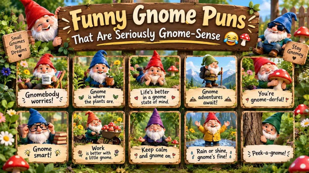 Funny Gnome Puns and Cute Garden Jokes 🍄😂