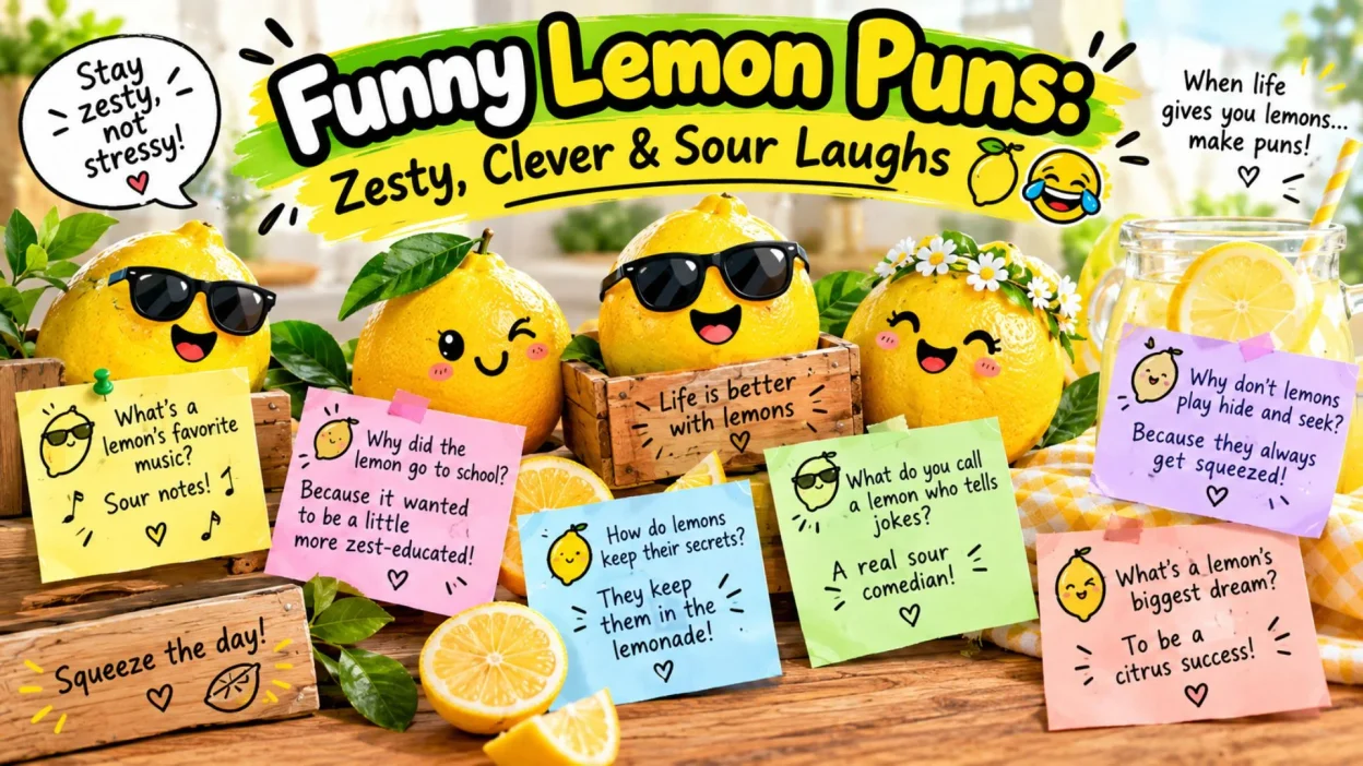 Funny Lemon Puns: Zesty, Clever & Sour Laughs 🍋😂