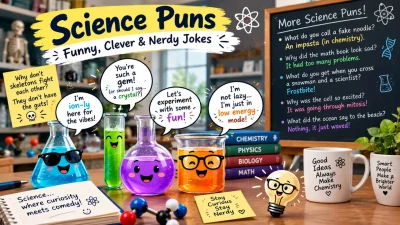 Science puns featuring funny, clever, nerdy, and witty jokes