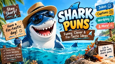 Shark puns with funny, clever, and fin-tastic ideas 🦈😂