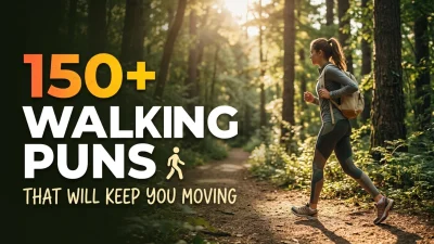 Funny walking puns, clever walking jokes and humorous captions.