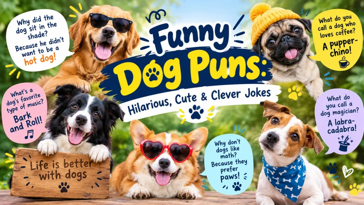 Funny Dog Puns 🐶 Hilarious, Cute & Clever Jokes