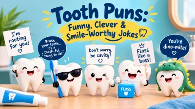 Funny tooth puns and clever dental jokes for a bright smile 🦷😂